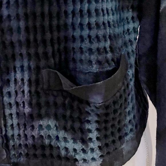 Nadya Cotton Waffle Weave Purple, Blue & Black Hand-dyed Jacket, sz S (1) - Picture 11 of 12